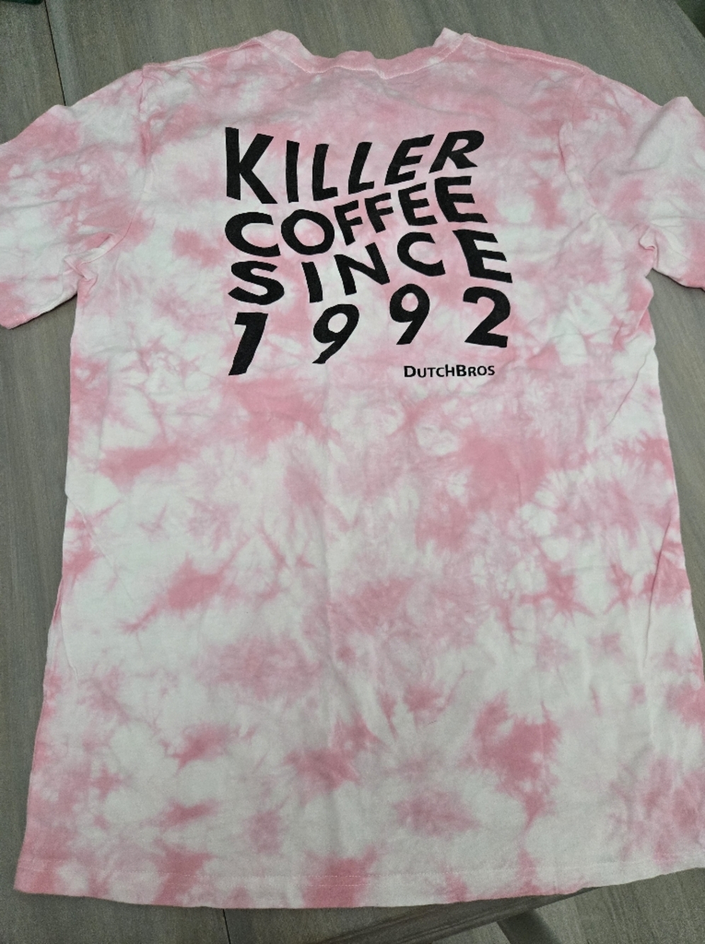 Dutch Bros Killer Coffee 1992 Pink Tie Dye T-Shirt Size Large
